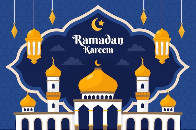 Flat ramadan background