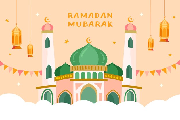 Flat ramadan background