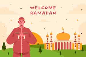 Free vector flat ramadan background