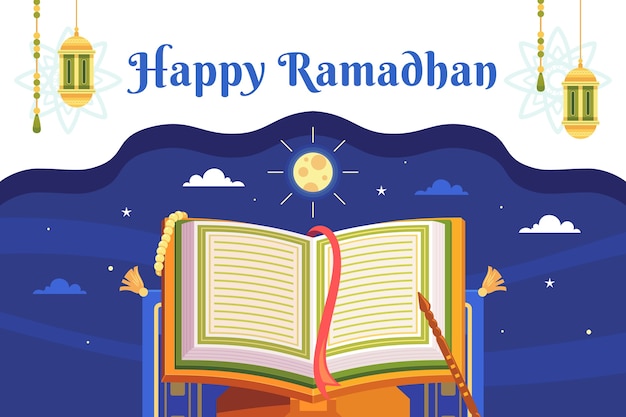 Free vector flat ramadan background