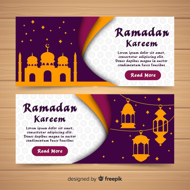 Modello di banner piatto ramadan