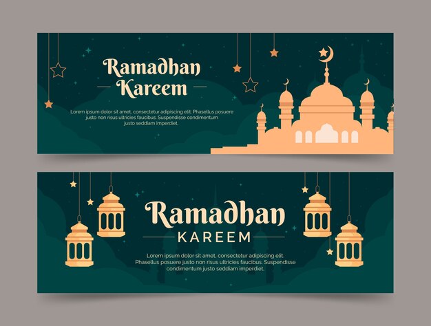 Flat ramadan banner