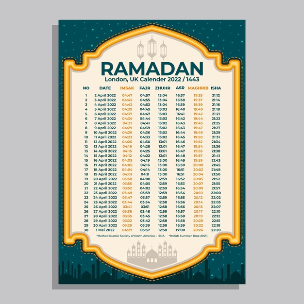 Flat ramadan calendar