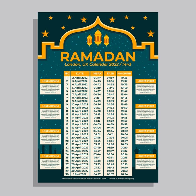 Плоский календарь рамадана