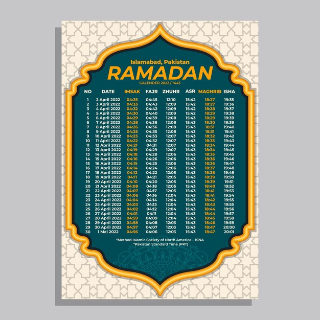 Flat ramadan calendar