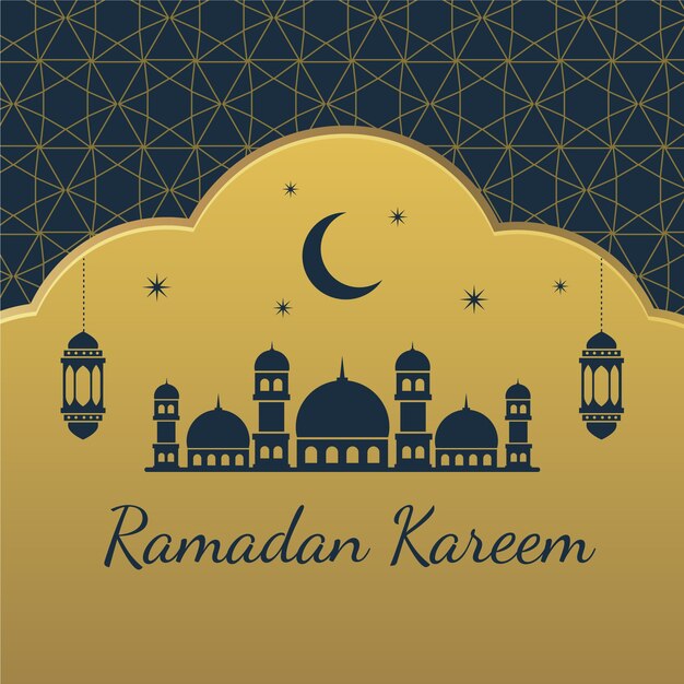 Flat ramadan concept