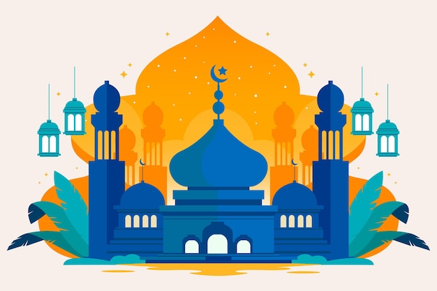 Плоская иллюстрация рамадана