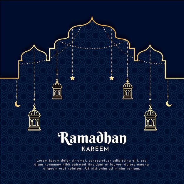 Vettore gratuito illustrazione di ramadan piatto