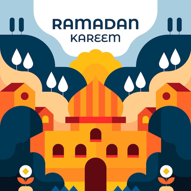 Плоская иллюстрация рамадана