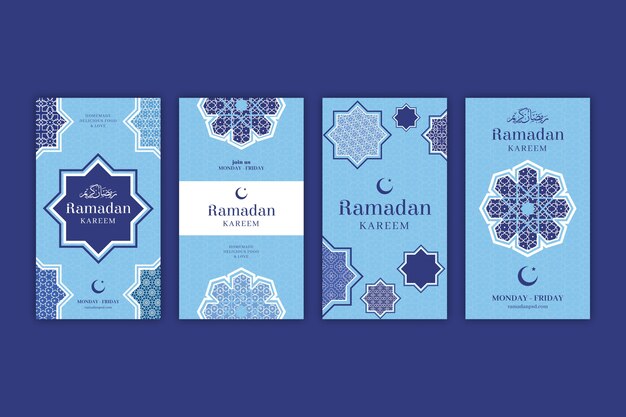 Collezione di storie di instagram ramadan piatte