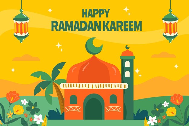 Flat ramadan kareem background