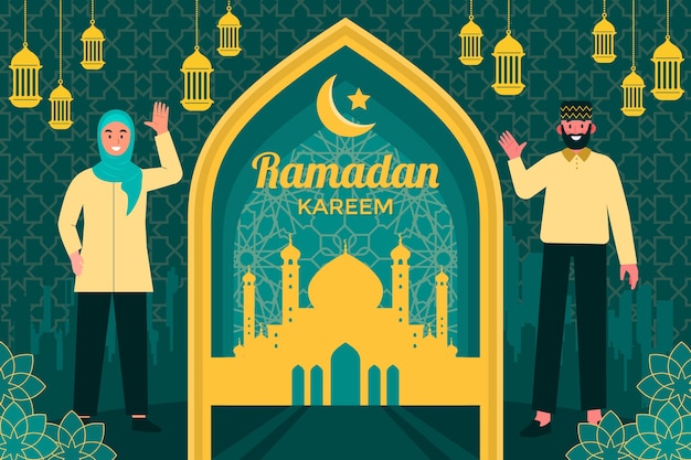 Flat ramadan kareem background