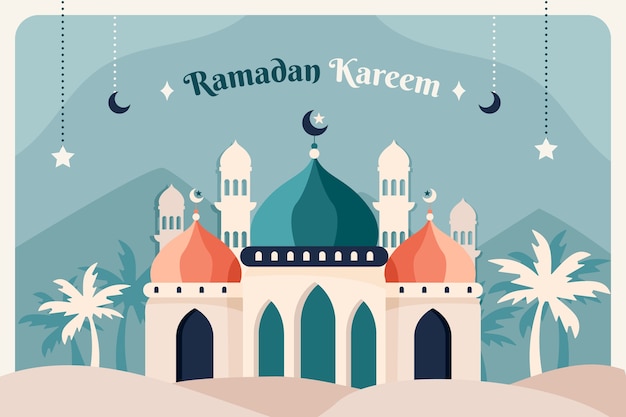 Flat ramadan kareem background