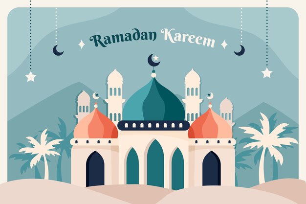 Flat ramadan kareem background