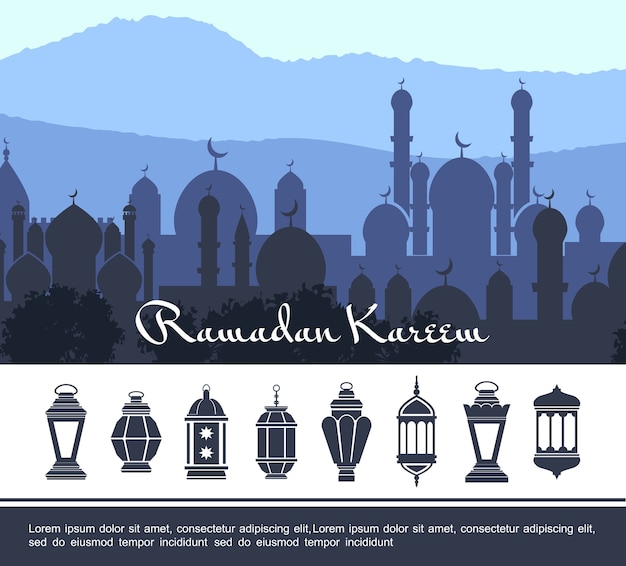 Free vector flat ramadan kareem concept