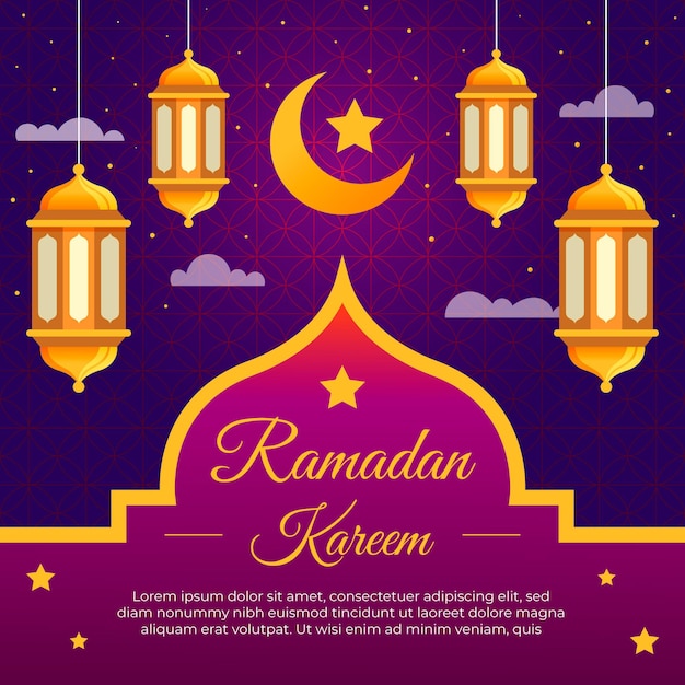 Illustrazione di ramadan kareem piatto