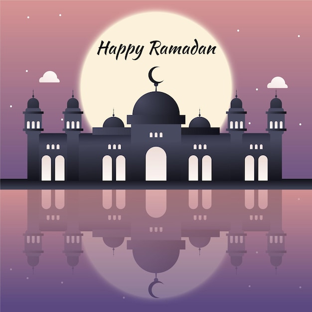 Vettore gratuito illustrazione di ramadan kareem piatto