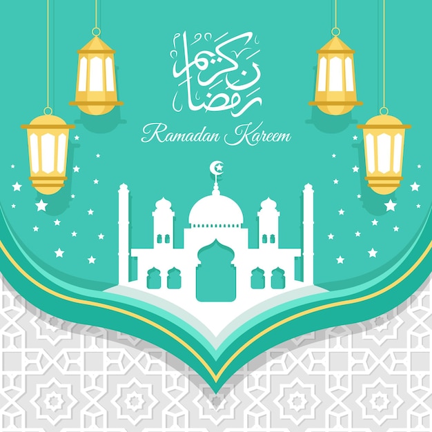 Flat ramadan kareem illustration