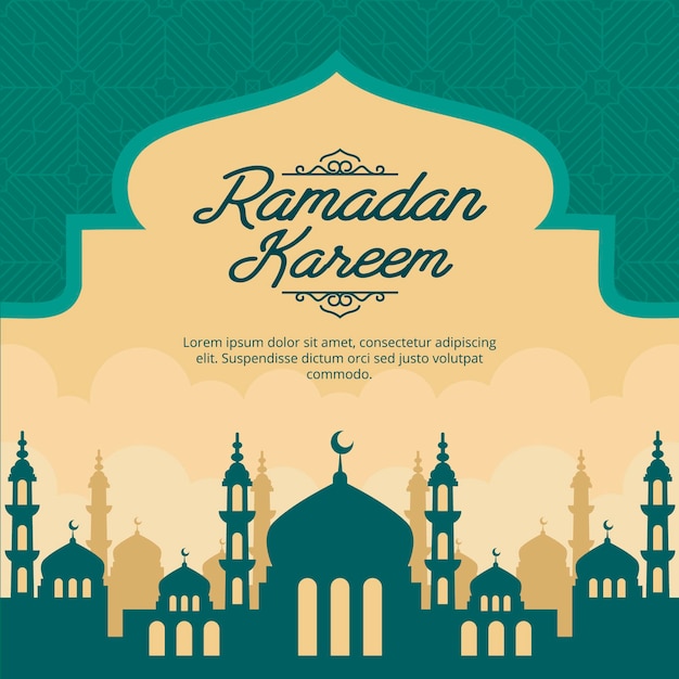 Flat ramadan kareem illustration