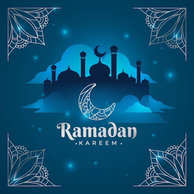 Flat ramadan kareem illustration