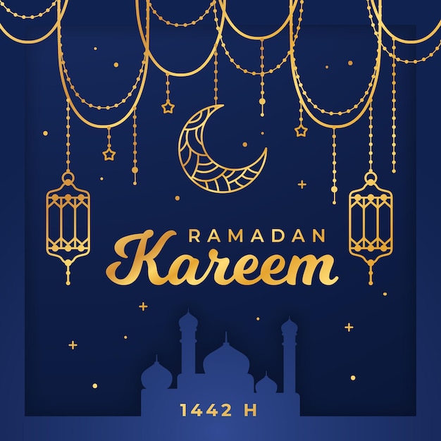 Piatto ramadan kareem illustrazione