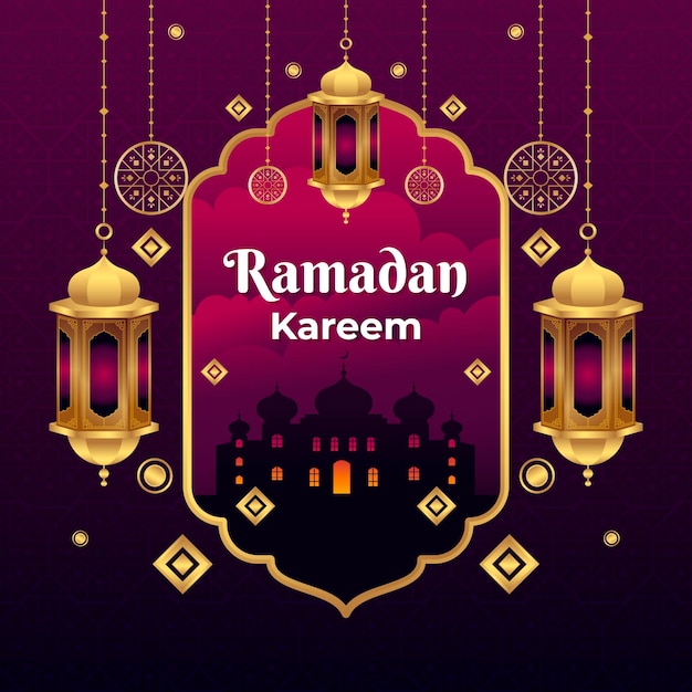 Flat ramadan kareem illustration