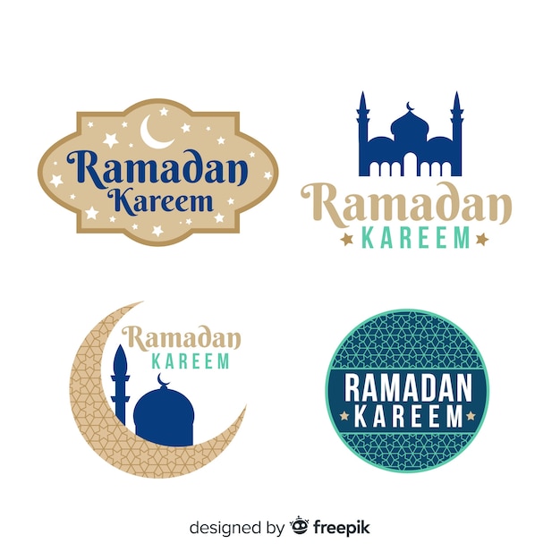 Collezione di etichette piatte ramadan