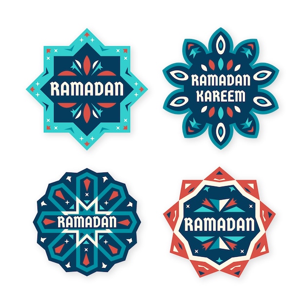 Flat ramadan label collection