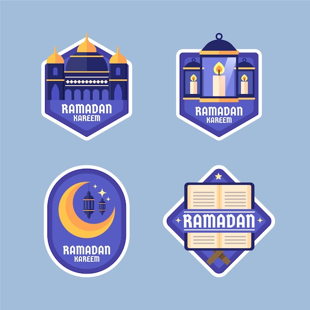 Flat ramadan label collection