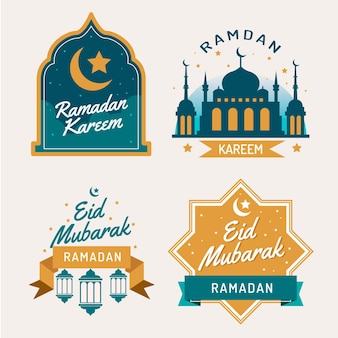 Flat ramadan label collection
