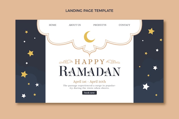 Плоский шаблон целевой страницы рамадана