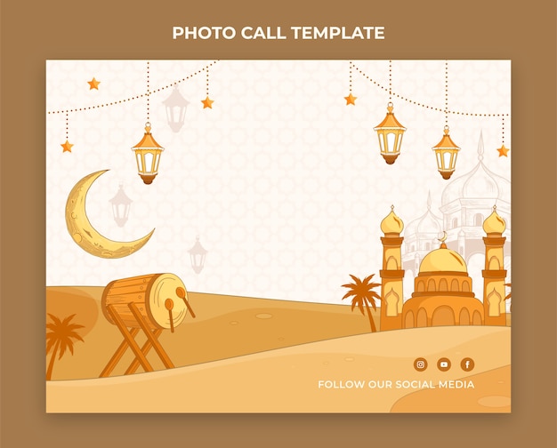 Flat ramadan photocall template