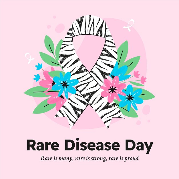 Flat rare disease day illustration