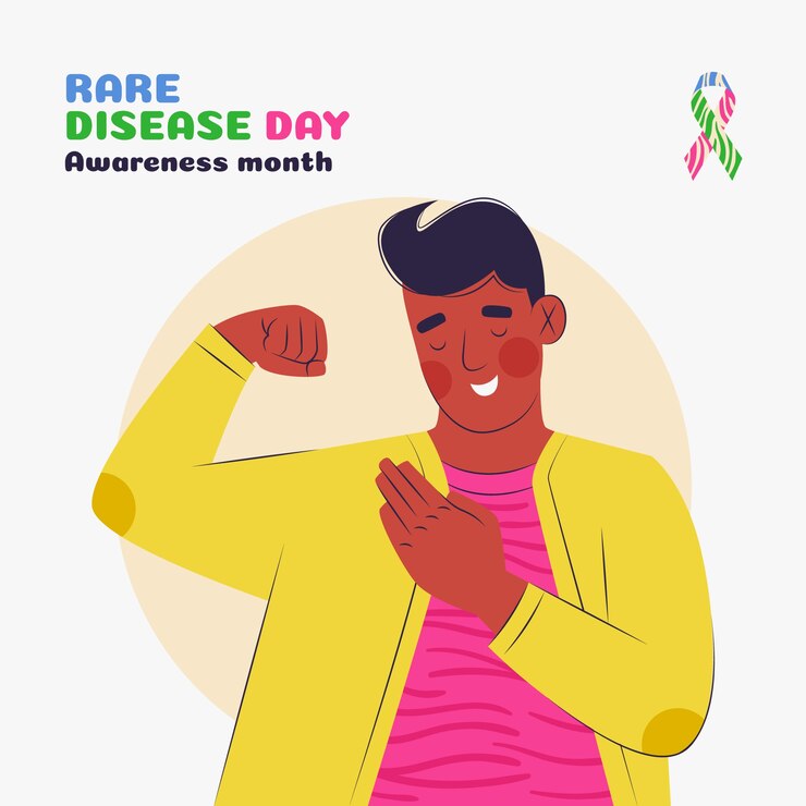 मुफ़्त वेक्टर flat rare disease day illustration