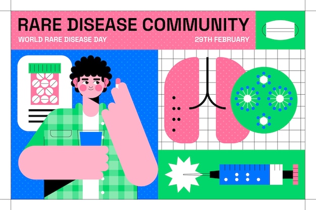 Free vector flat rare disease day illustration