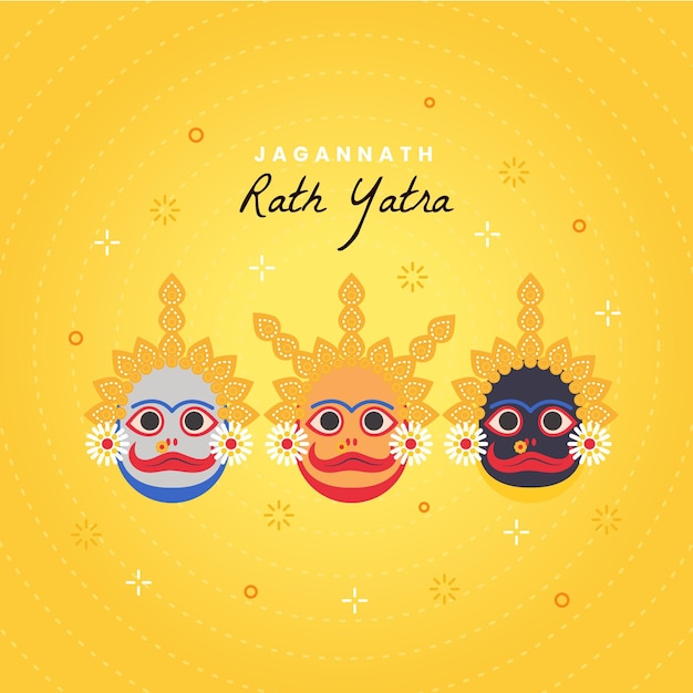 Flat rath yatra illustration