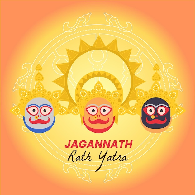 Free vector flat rath yatra illustration