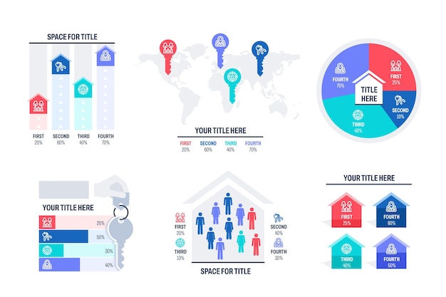 Free vector flat real estate infographics