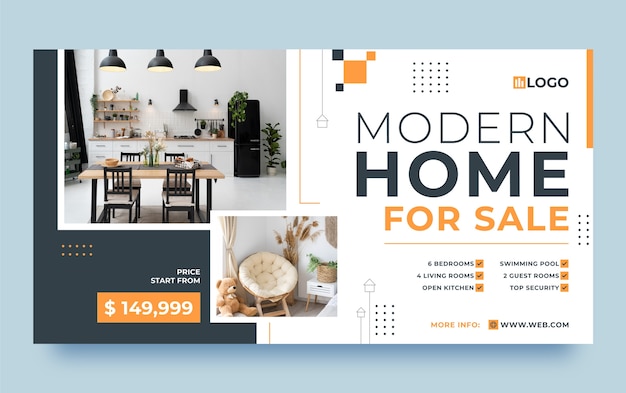 flat real estate social media promo template