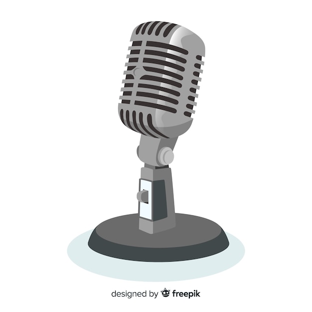 Free vector flat realistic microphone background