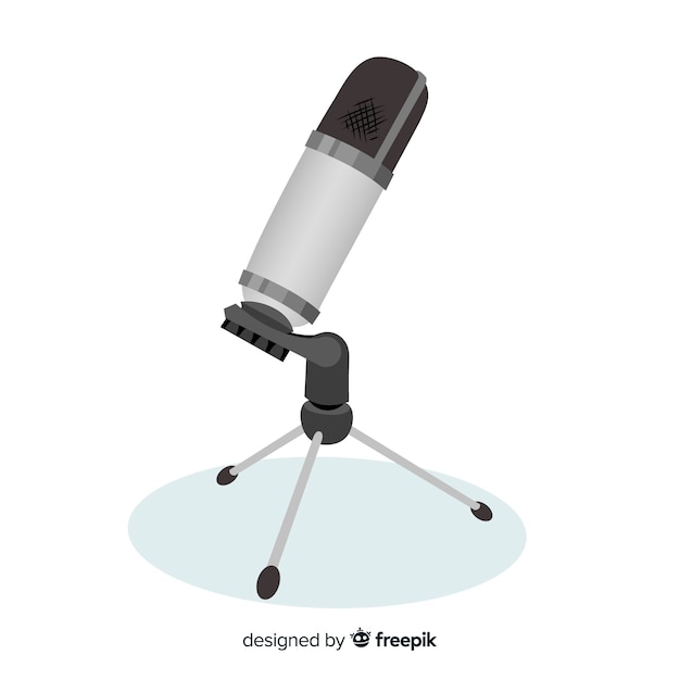 Flat realistic microphone background