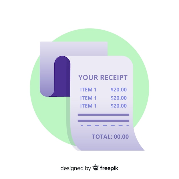 Free vector flat receipt concept