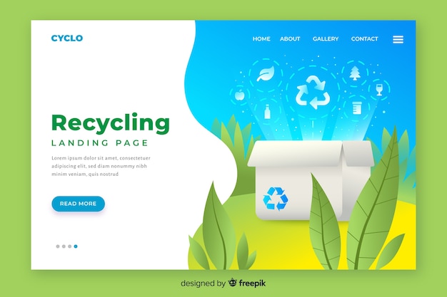フラットリサイクルランディングページテンプレート