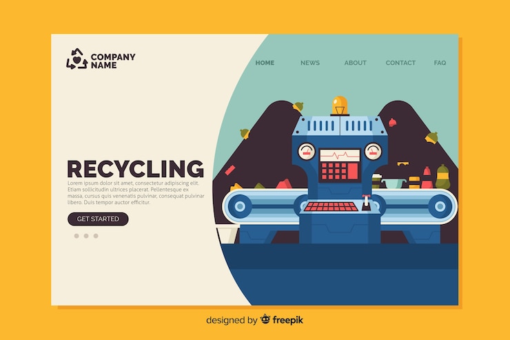 Free Vector flat recycling landing page template