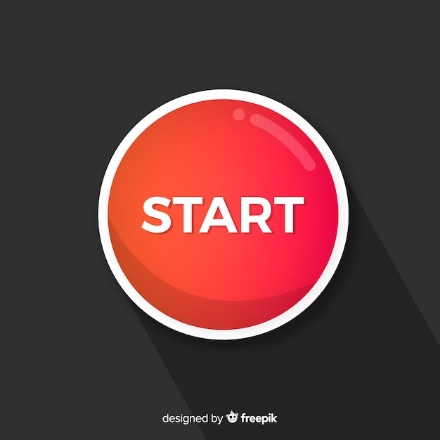 Free vector flat red start button