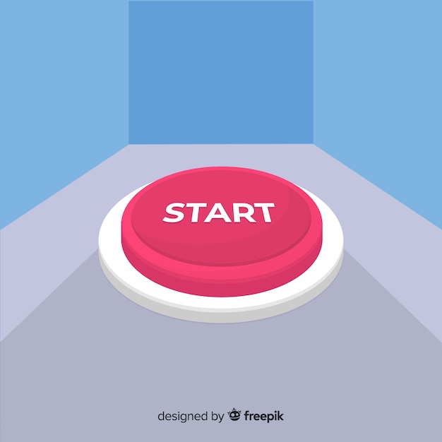 Free Vector  Flat red start button