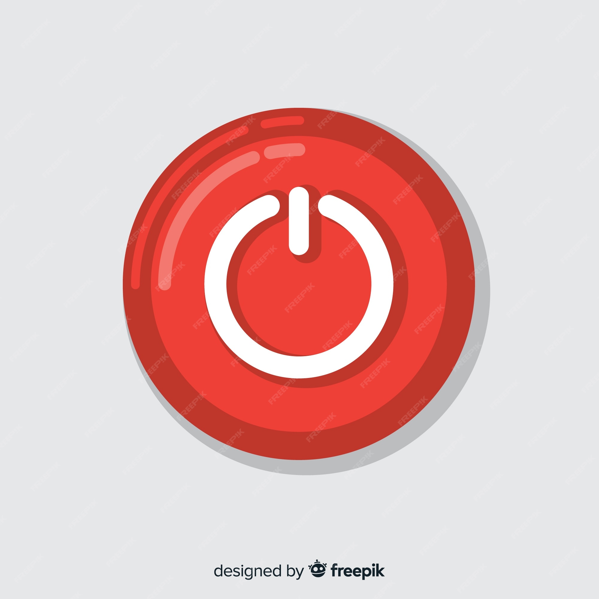 Free Vector  Flat red start button