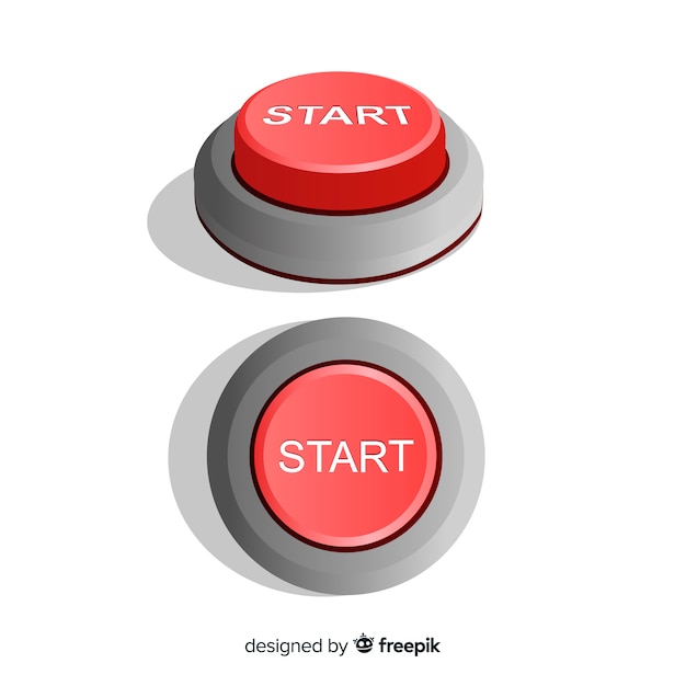 Free vector flat red start button