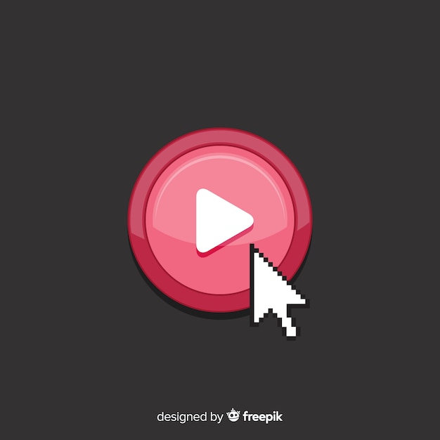 Free vector flat red start button