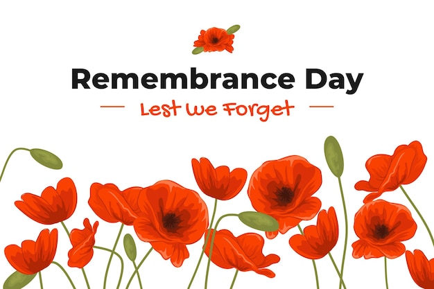 Flat remembrance day background